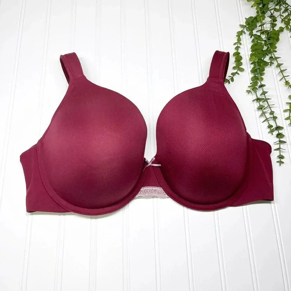 Cacique - Lane Bryant Wine Colored Lightly Lined Full Coverage Bra Women's 40DD - Picture 1 of 5